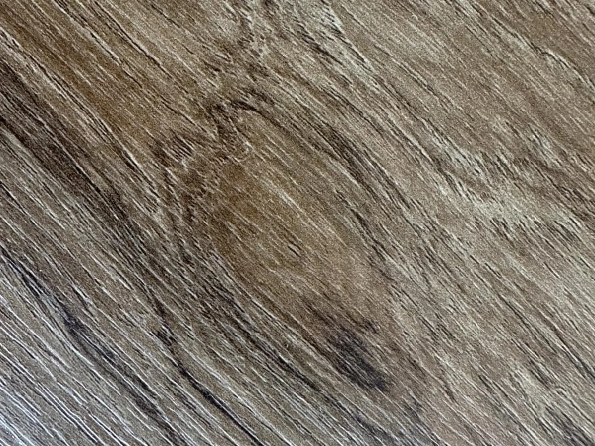 Close-up of the new floor's wood grain